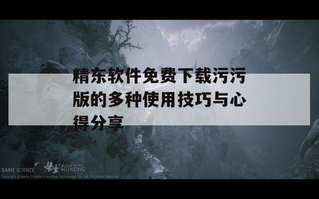 精东软件免费下载污污版的多种使用技巧与心得分享